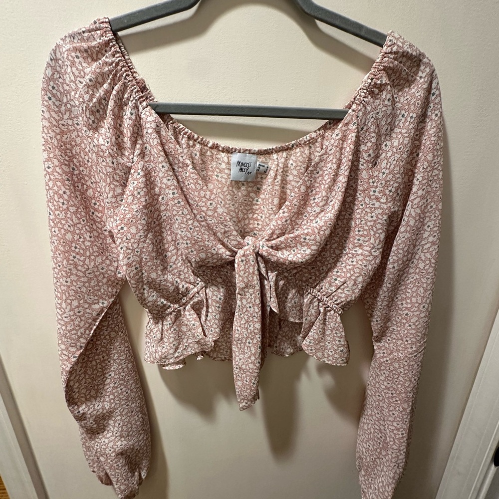 Princess Polly Tie Crop Long Sleeve Top